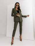 Luna Double-Breasted Solid Colour Blazer