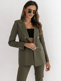 Luna Double-Breasted Solid Colour Blazer