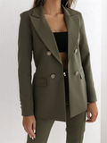 Luna Double-Breasted Solid Colour Blazer