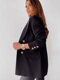 Luna Double-Breasted Solid Colour Blazer