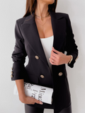 Luna Double-Breasted Solid Colour Blazer