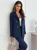Luna Double-Breasted Solid Colour Blazer