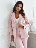 Luna Double-Breasted Solid Colour Blazer