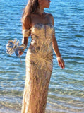 Luna Gold Sequin Gown