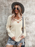 Luna V Neck Cross Sweater