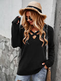 Luna V Neck Cross Sweater