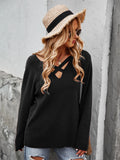 Luna V Neck Cross Sweater