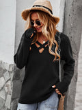 Luna V Neck Cross Sweater