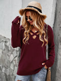 Luna V Neck Cross Sweater