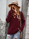 Luna V Neck Cross Sweater