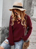 Luna V Neck Cross Sweater