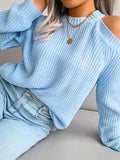 Luna Bleu Cold Shoulder Knit Sweater