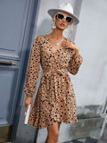 Luna Leopard Print Lace Up Dress