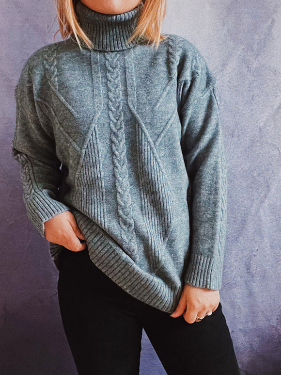 Luna Classic Turtleneck Knit Sweater