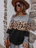 Luna Leopard Print Patchwork Sweater