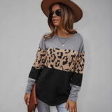 Luna Leopard Print Patchwork Sweater