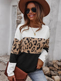 Luna Leopard Print Patchwork Sweater