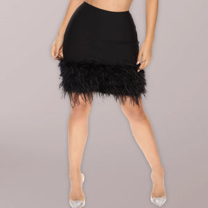 Luna Feather Mini Skirt