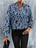 Luna Stand Collar V-neck Blouse