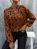 Luna Stand Collar V-neck Blouse