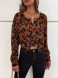 Luna Brown Leopard Biz Shirt