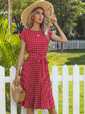 Luna Polka Midi Dress