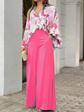 Luna Biz Shirt Wide Leg Pants Set