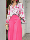 Luna Biz Shirt Wide Leg Pants Set