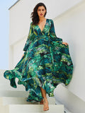 Luna Leaf Print Maxi Dress