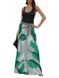 Luna Green Leaf Maxi Skirt
